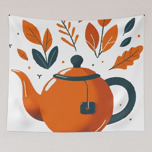 Item preview, Orange Teapot Tea Time designed and sold by karolinahinc.