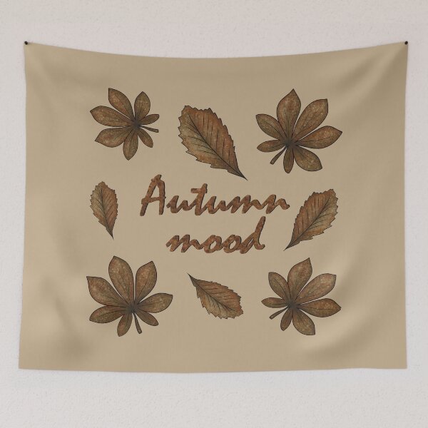 Item preview, Inscription "Autumn mood" with autumn leaves designed and sold by Cherevan.