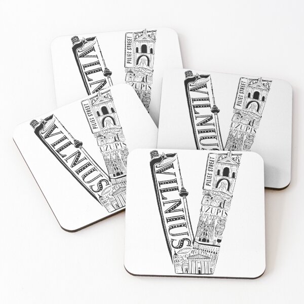 Item preview, Monochrome Illustrations of Vilnius: A City's Charm designed and sold by BubbleSpy.