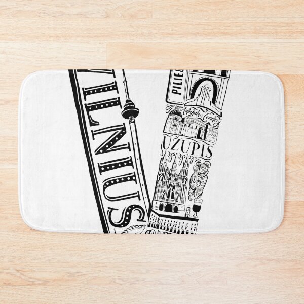 Item preview, Monochrome Illustrations of Vilnius: A City's Charm designed and sold by BubbleSpy.