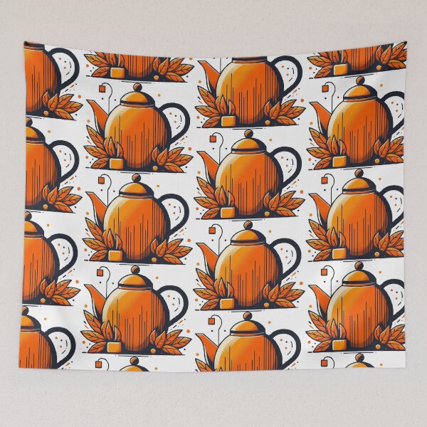Item preview, Orange Teapot Tea Time designed and sold by karolinahinc.