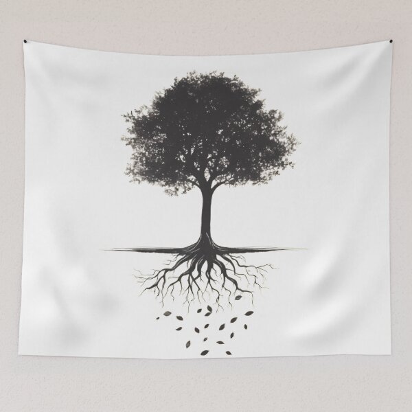 Item preview, Eternal Cycle: Tree of Life with Falling Leaves and Roots designed and sold by katerynaS99.