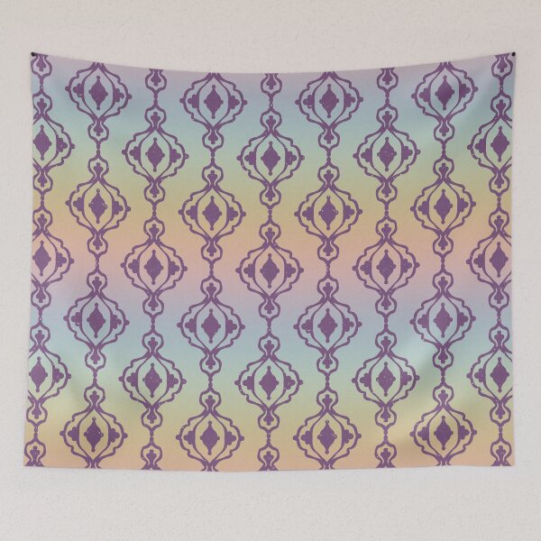 Item preview, Dacha Arabesque Pattern - Rainbow Sorbet + Plum designed and sold by Irene Estelle.