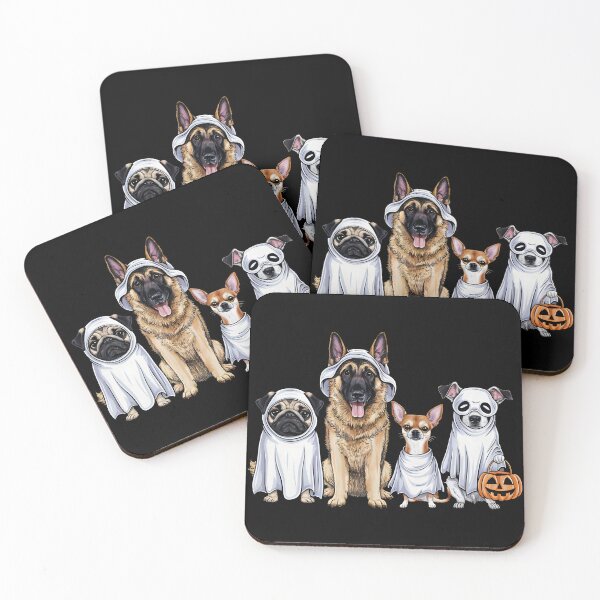 Item preview, Cute Halloween Dogs in Ghost Costumes designed and sold by Quirky Shirts.