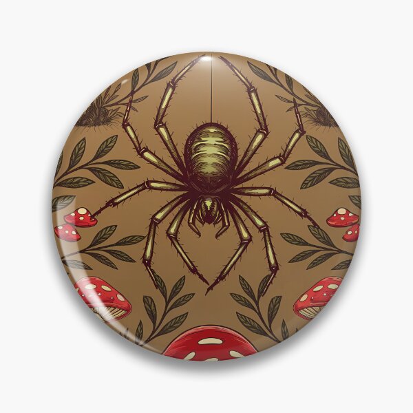 Item preview, Spiders and red amanita mushrooms - goblincore and forestcore aesthetic earthy green forest goblin insects lover enthusiast oddities goth designed and sold by Fantasy Cache.