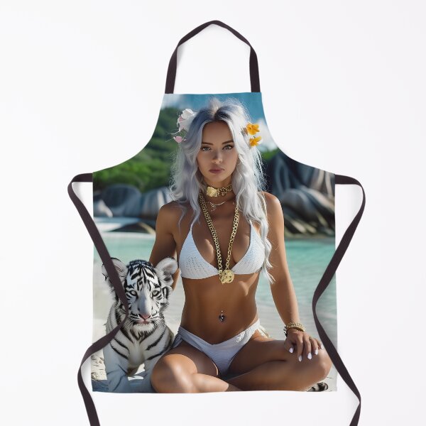 Item preview, Model on the beach with tiger designed and sold by Frank-Farran.