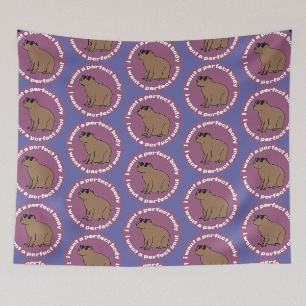 Item preview, Cool Capybara says I Want a Perfect Body I Want a Perfect Soul designed and sold by ellenhenry.