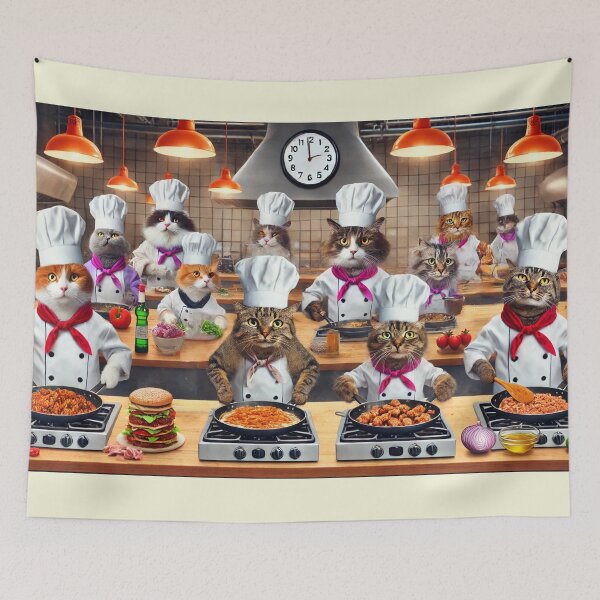 Item preview, The Cat Chef Brigade - Culinary Masters at Work designed and sold by WheelieGdArt.