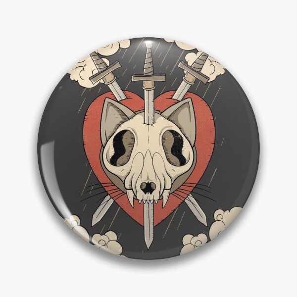 Item preview, Three of Swords CAT SKULL designed and sold by Ezrienel.