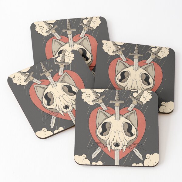 Item preview, Three of Swords CAT SKULL designed and sold by Ezrienel.