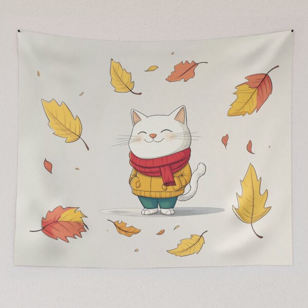 Item preview, Cozy Cat in Sweater and Scarf Design designed and sold by memememescat.