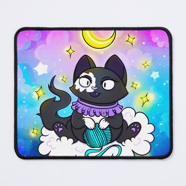 Item preview, Neon Spacecore Black Cat with Bright Stars designed and sold by mcrow-creations.