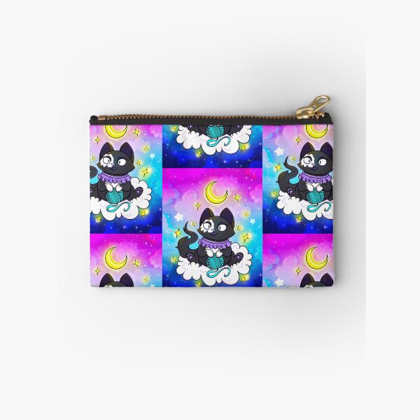 Item preview, Neon Spacecore Black Cat with Bright Stars  designed and sold by mcrow-creations.