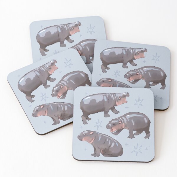 Item preview, Cute Baby Hippo Illustration – Adorable Animal Art for Hippo Lovers designed and sold by YaraCuteArt.