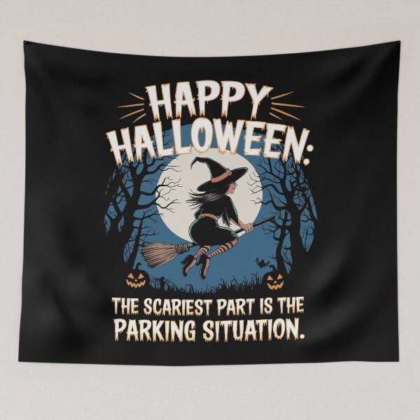 Item preview, Funny Halloween Witch Parking Situation designed and sold by Quirky Shirts.