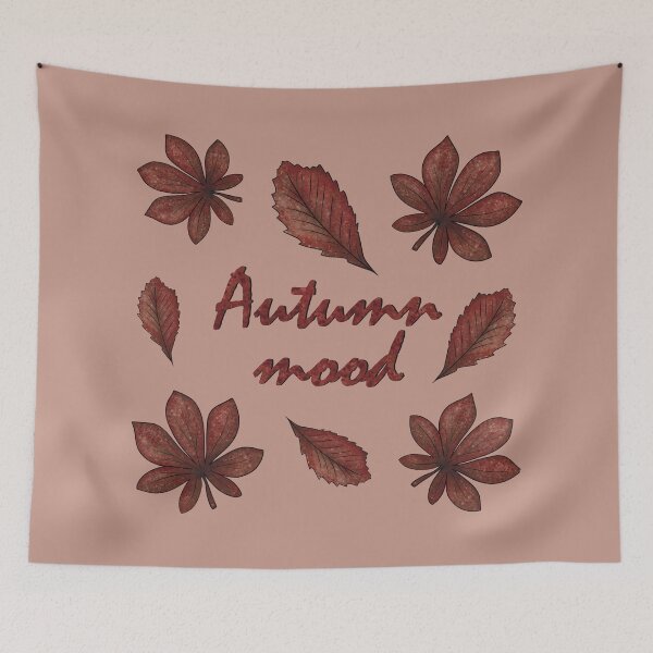 Item preview, Inscription "Autumn mood" with autumn leaves designed and sold by Cherevan.