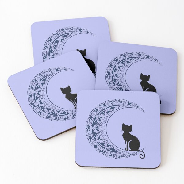 Item preview, A black cat and the crescent moon designed and sold by NiRia Spot.