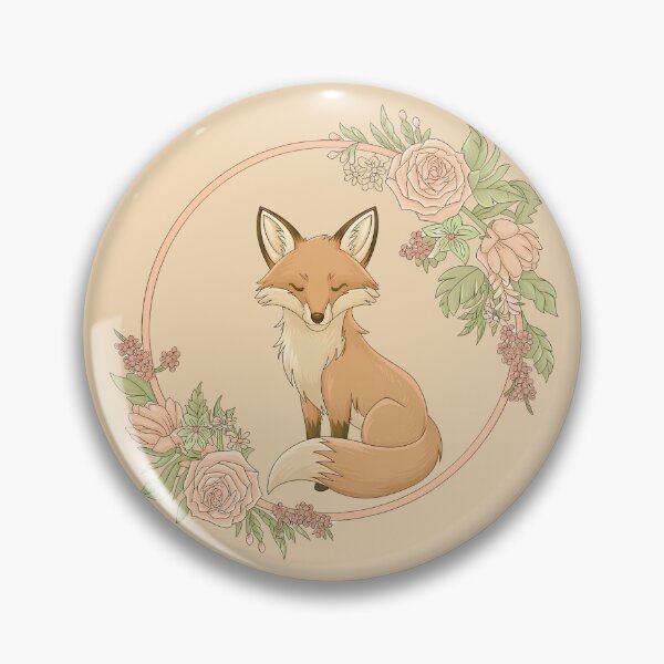 Item preview, Fox and flowers designed and sold by ArtPompon.