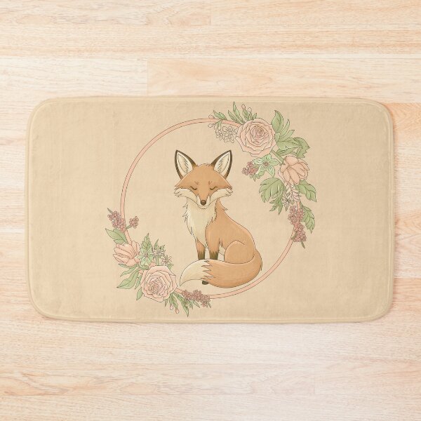 Item preview, Fox and flowers designed and sold by ArtPompon.