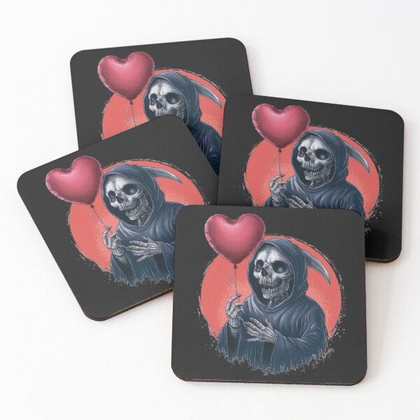 Item preview,  Grim reaper holding heart balloon designed and sold by 123ks.
