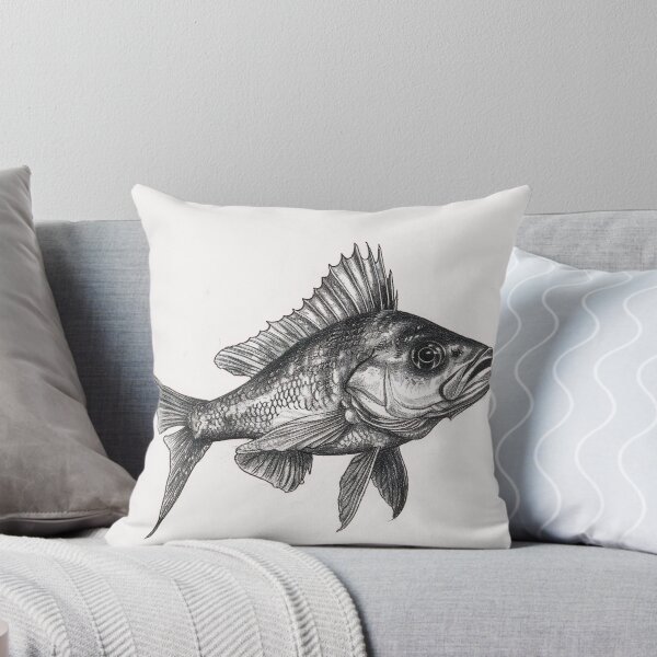Item preview, Black and White fish Pencil Drawing designed and sold by Pencil-Art.