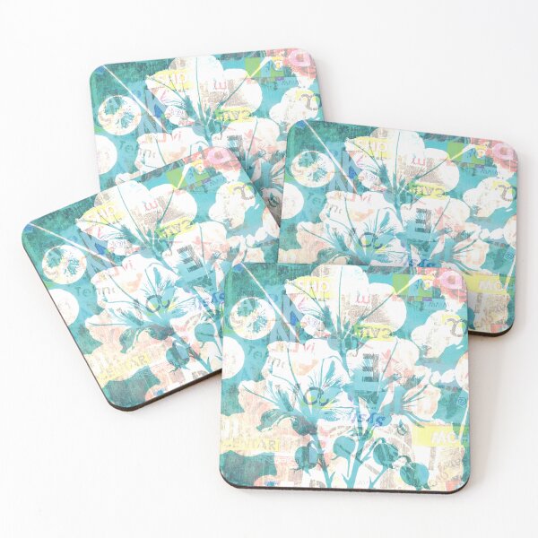Item preview, Flowers, flower, roses, bunch, modern blue background  Abstract art collage  designed and sold by cheekylorns.