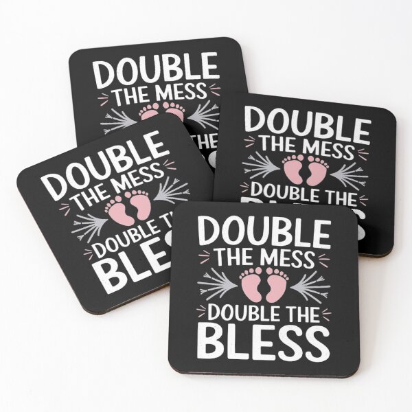 Item preview, Double the Mess Double the Blessing - Cute Twin Baby Feet Design designed and sold by love3617.
