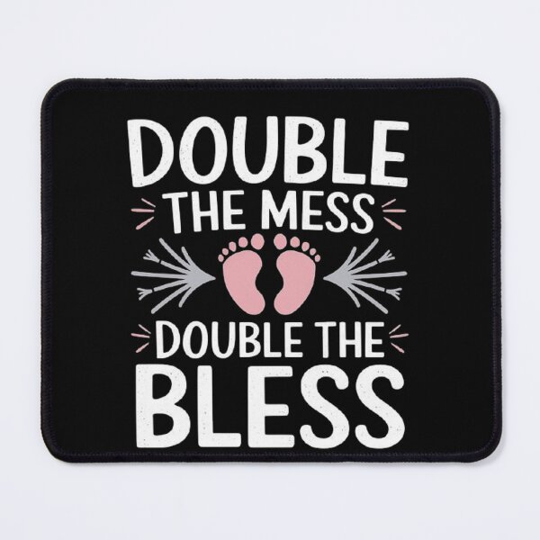 Item preview, Double the Mess Double the Blessing - Cute Twin Baby Feet Design designed and sold by love3617.