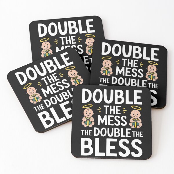 Item preview, Double the Mess Double the Blessing - Cute Twin Baby Feet Design designed and sold by love3617.