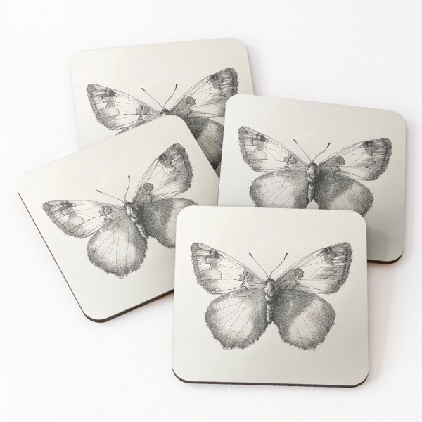 Item preview, Black and white monarch butterfly pencil drawing designed and sold by Pencil-Art.