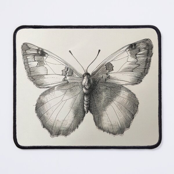 Item preview, Black and white monarch butterfly pencil drawing designed and sold by Pencil-Art.