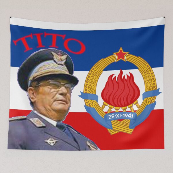 Item preview, Josip Broz Tito with Yugoslav Emblem - Patriotic Design designed and sold by Snicel69.