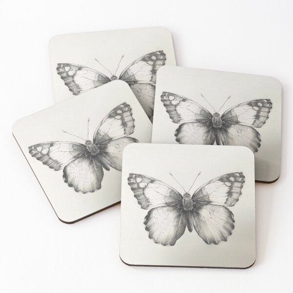 Item preview, Black and white monarch butterfly pencil drawing designed and sold by Pencil-Art.