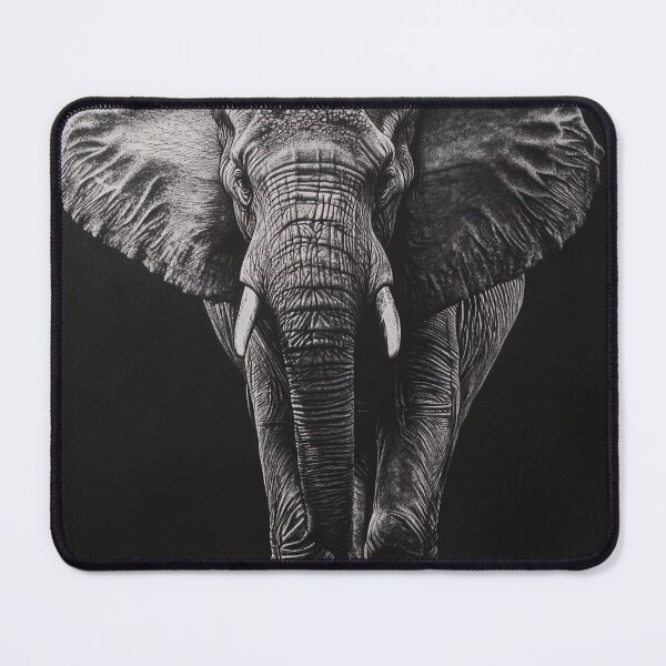 Item preview, Black and White Elephant pencil drawing designed and sold by Pencil-Art.