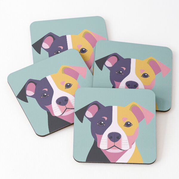 Item preview, Colourful Staffordshire Bull Terrier Dog Portrait designed and sold by Adam Regester.