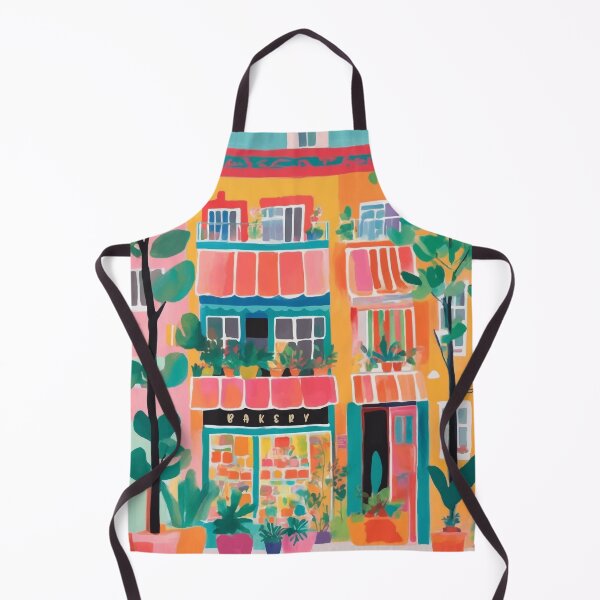 Item preview, Colorful Bakery Storefront with Bright Plants designed and sold by PalmitoDecor.