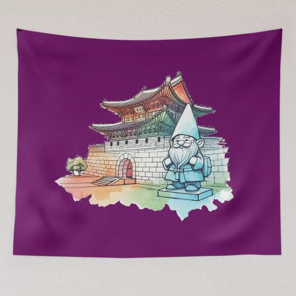 Item preview, Suwon Hwaseong Fortress 3D Sketch - Historic Korean Landmark  designed and sold by PaintMeWorld.