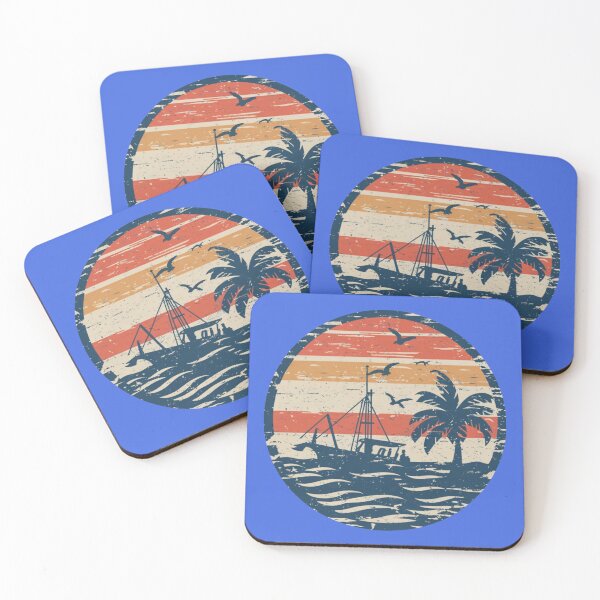 Item preview, Vintage Sunset Shrimp Boat Silhouette designed and sold by Inspius.