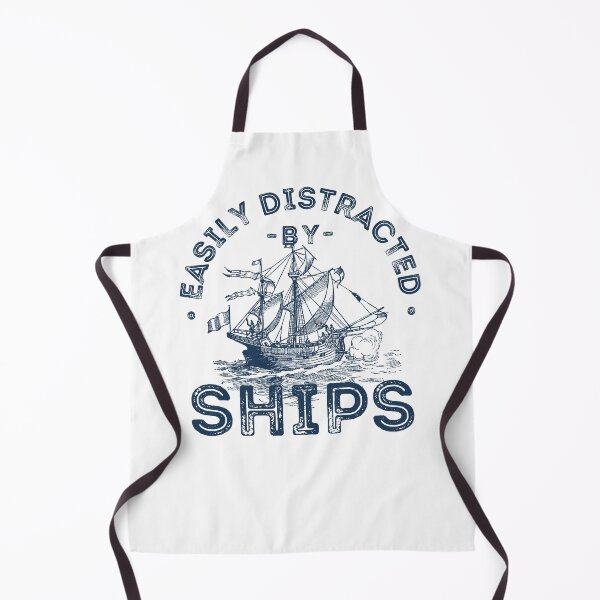 Item preview, Easily Distracted by Ships, Vintage Sailor with Classic Ship Illustration designed and sold by lagunaklein.