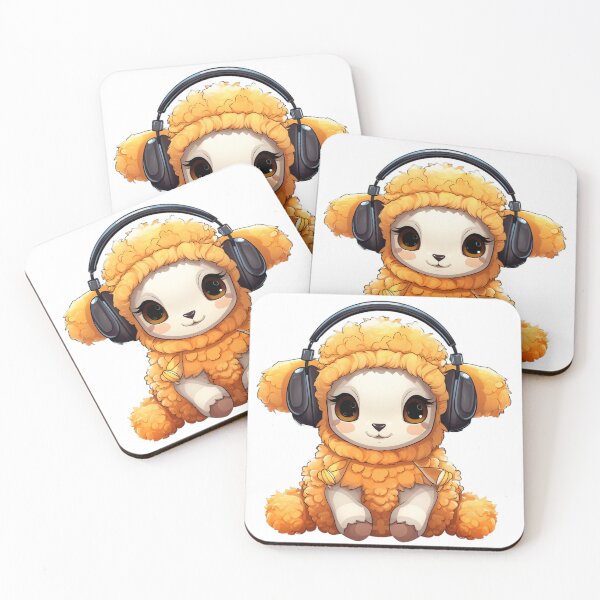 Item preview, Cute Kawaii Sheep in Headphones – Musical Cloud designed and sold by DotLineColor.