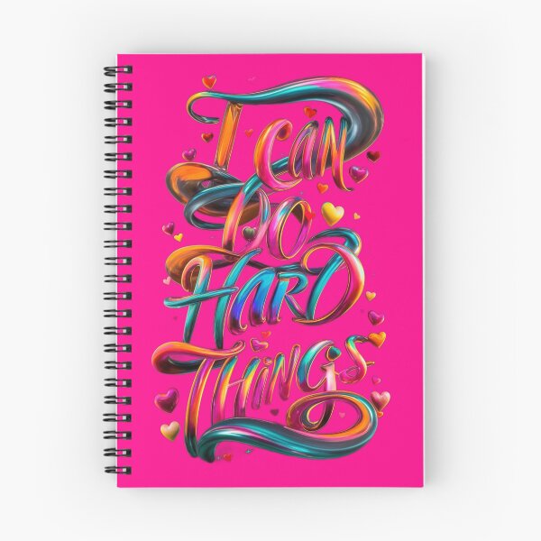 Item preview, I Can Do Hard Things - Bright Metallic - HotPink designed and sold by JLEmporium.