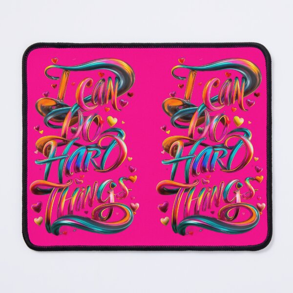 Item preview, I Can Do Hard Things - Bright Metallic - HotPink designed and sold by JLEmporium.
