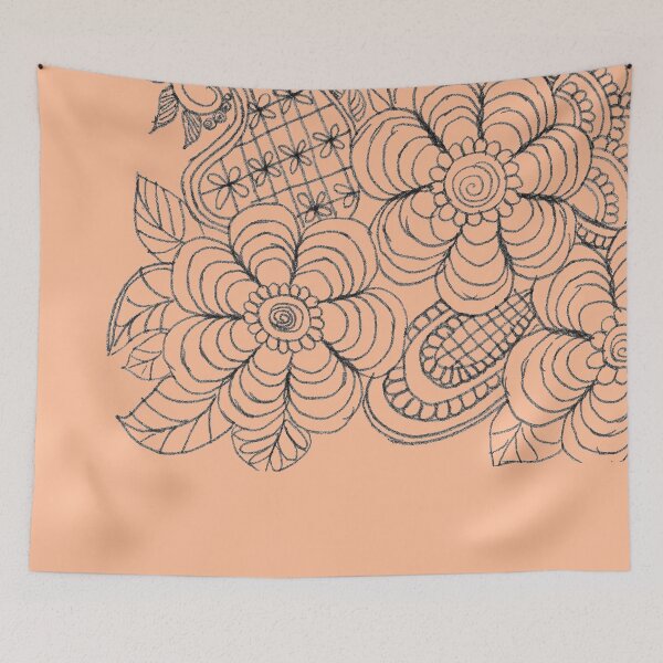 Item preview, Spiral Garden: Abstract Flowers and Delicate Peach Fuzz Patterns designed and sold by SabiCraft.