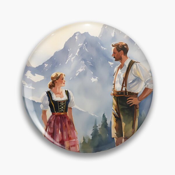 Item preview, Germany Motif Postcrossing Dirndl Lederhosen Traditional Costumes - Postcard Watercolor designed and sold by BloomingWave-.