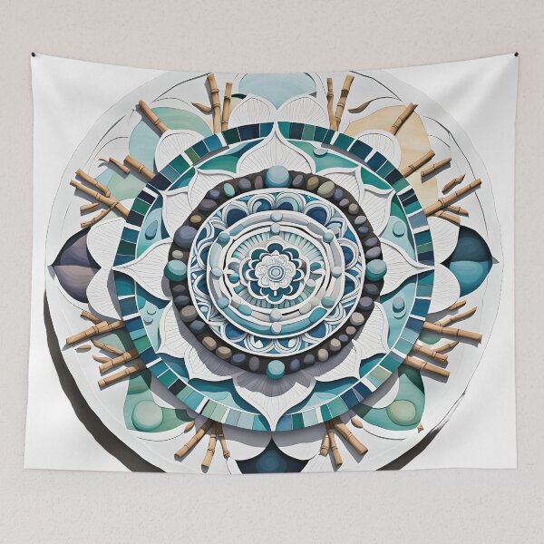 Item preview, Blue Zen Mandala and Layered Stone designed and sold by MandalasShops.