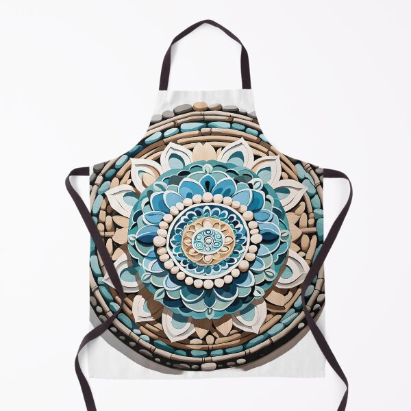 Item preview, Natural Mandala in Blue and Beige Tones designed and sold by MandalasShops.