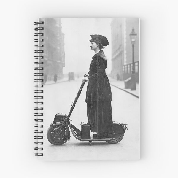 Item preview, Woman Suffragette on Scooter, Vintage Black and White Old Photo designed and sold by modernretro.