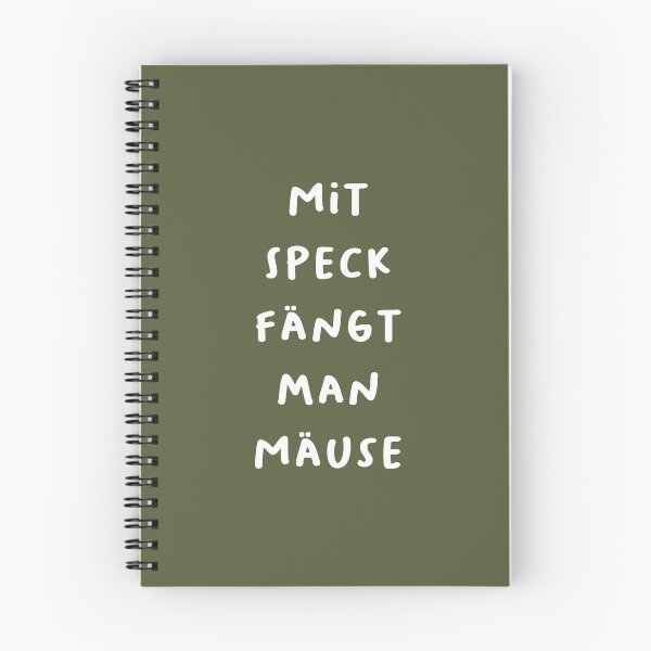 Item preview, "Mit Speck fängt man Mäuse." (With bacon, you catch mice.) | German Phrases | Minimalist Design designed and sold by RM-Journey.