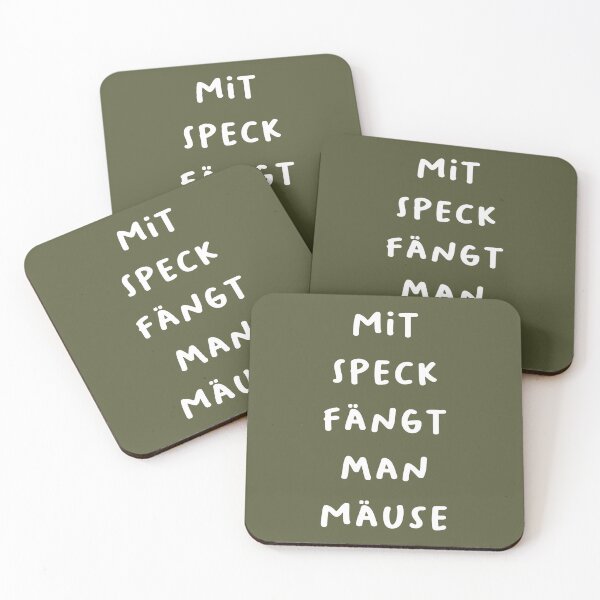 Item preview, "Mit Speck fängt man Mäuse." (With bacon, you catch mice.) | German Phrases | Minimalist Design designed and sold by RM-Journey.
