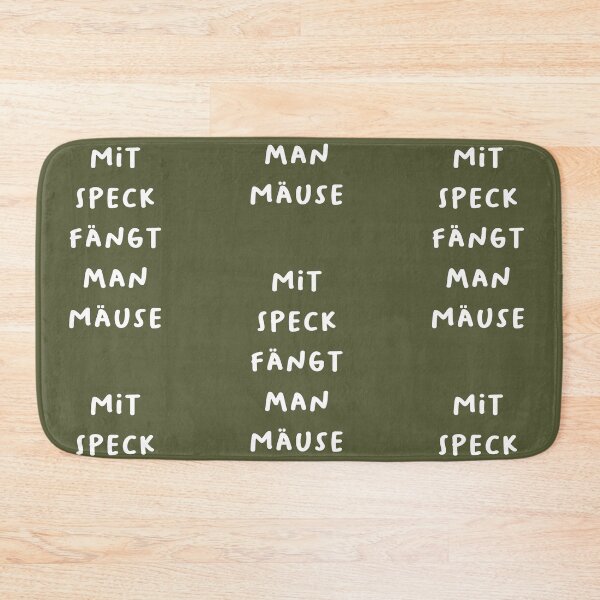 Item preview, "Mit Speck fängt man Mäuse." (With bacon, you catch mice.) | German Phrases | Minimalist Design designed and sold by RM-Journey.